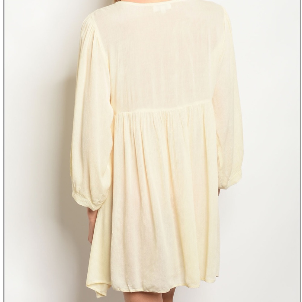 Brand New Boho Chic Beige & Neon Embroidered Dress - Picture 2 of 5